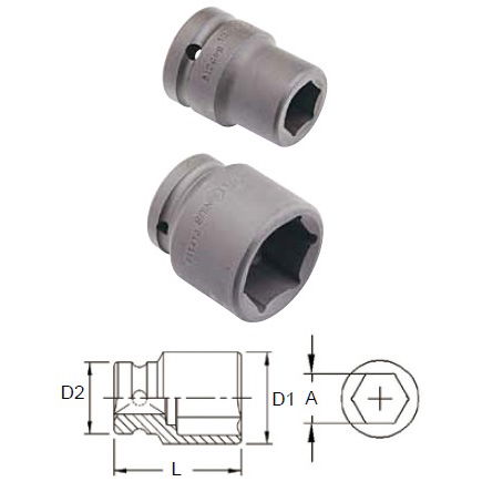 Genius Tools 645222 3/4"-os 6 lapú gépi dugókulcs fej, 22 mm termék fő termékképe