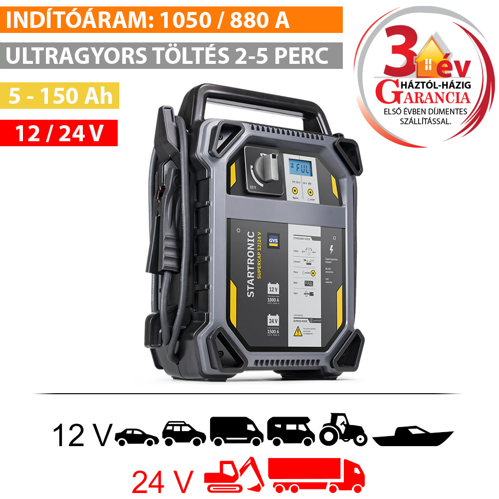 GYS STARTRONIC SUPERCAP 12/24 V szuperkondenzátoros indító termék fő termékképe