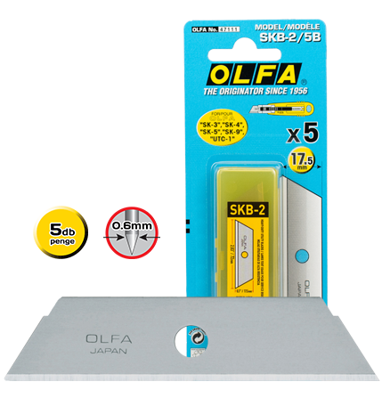 Olfa SKB-2/5B trapéz penge, 17.5 mm, 5 db/csomag termék fő termékképe